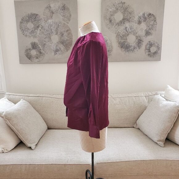 NEW! H Halston Long Sleeve Scarf Detail Blouse Top - size XS in Port Royale. - Picture 5 of 10